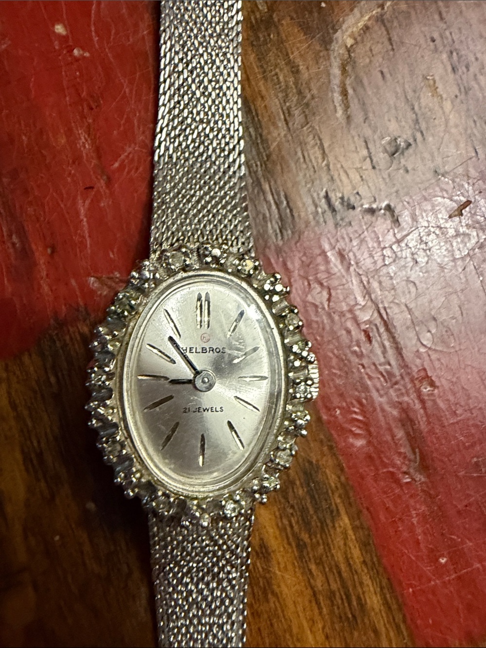 Classic/Vintage Silver-Tone Women's Helbros 21 Jewel Bracelet Watch